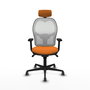 PIQUERAS Y CRESPO Silla de oficina Jorquera con mecanismo Sincro, Naranja y Blanco