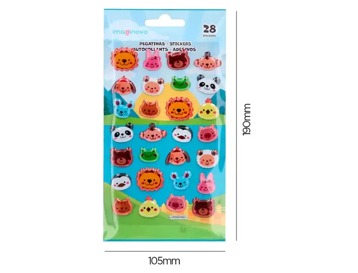 Imaginovo Pegatinas Cute Animals Salvajes con Relieve Imaginovo Pegatinas Cute Animals Salvajes con Relieve