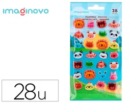 Imaginovo Pegatinas Cute Animals Salvajes con Relieve 190x105 mm Blister