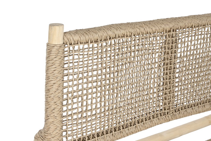 DKD Home Decor Sillón Horeca Natural Teca y Fibra 81 x 84 x 120 cm Hecho a mano