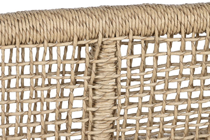 DKD Home Decor Sillón Horeca Natural Teca y Fibra 81 x 84 x 120 cm Hecho a mano