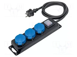 AS SCHWABE Prolongador de alimentación H07RN-F 3G1,5mm2 1,5m Negro