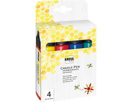 Kreul Set de 4 Bolígrafos de Pintura para Velas Colores Básicos