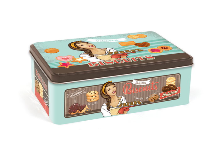 Quttin Bote Metálico para Galletas 20 x 13 x 7 cm (12 Unidades)