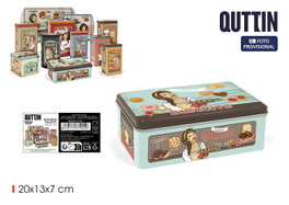 Quttin Bote Metálico para Galletas 20 x 13 x 7 cm (12 Unidades)