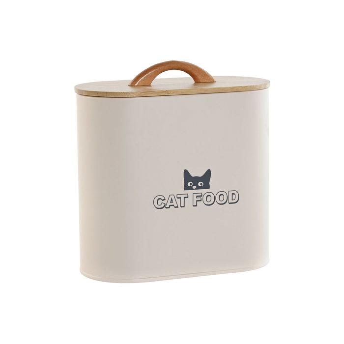 DKD Home Decor Bote para comida de gato Beige Natural DKD Home Decor Bote para comida de gato Beige Natural