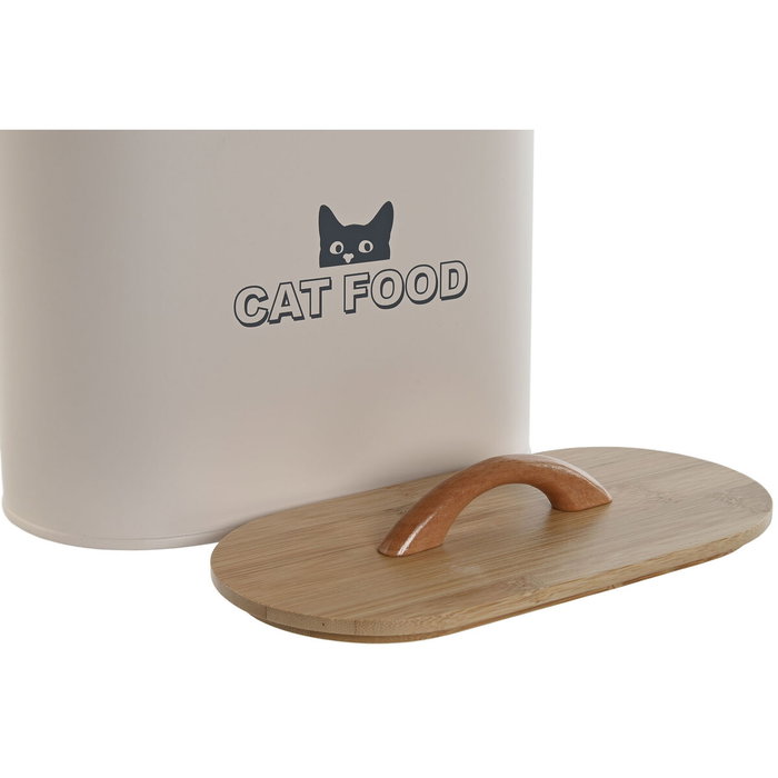 DKD Home Decor Bote para comida de gato Beige Natural DKD Home Decor Bote para comida de gato Beige Natural