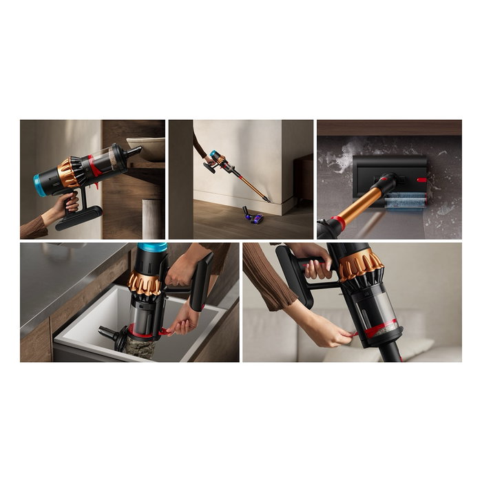 Dyson V16 Piston Animal Submarine Aspiradora Escoba 3 en 1 Sin Bolsa 900W 315AW 1.3L Negro Cobre, Filtro HEPA, Turbo, Pantalla LCD