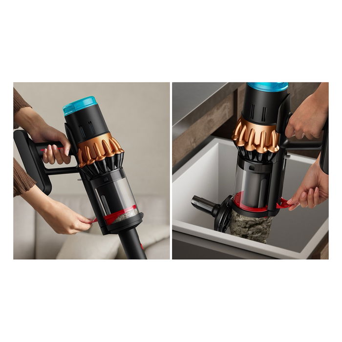 Dyson V16 Piston Animal Submarine Aspiradora Escoba 3 en 1 Sin Bolsa 900W 315AW 1.3L Negro Cobre, Filtro HEPA, Turbo, Pantalla LCD