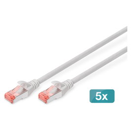 Digitus Pack de 5 Cables de Conexión CAT 6 S/FTP, 10m, Gris