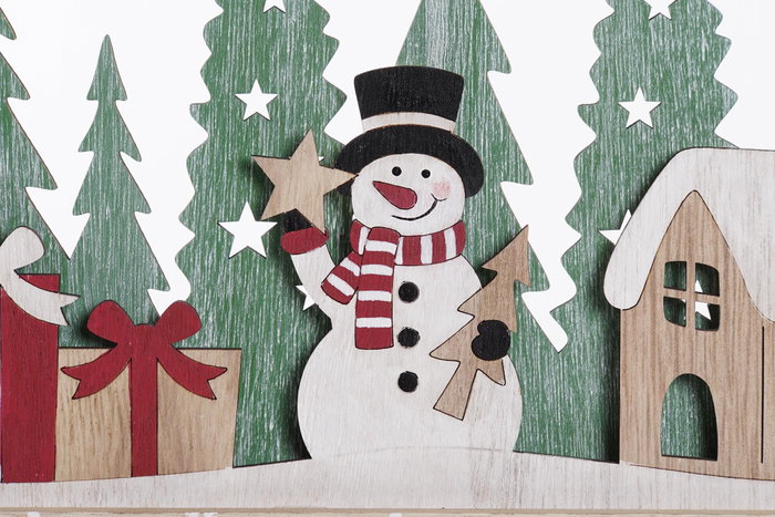 DKD Home Decor Calendario Adviento Navidad Verde Rojo Madera Reno 40x4x22 cm (4 Unidades)