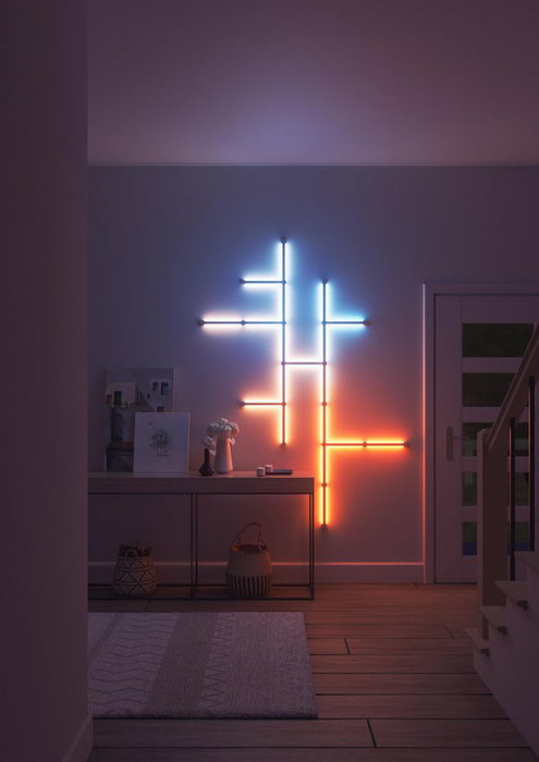 Nanoleaf Lines Squared Expansion Pack 3PK Luces LED Inteligentes Modulares RGBW para Decoración y Ambiente con Sincronización de Música y Pantalla