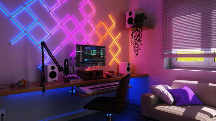 Nanoleaf Lines Squared Expansion Pack 3PK Luces LED Inteligentes Modulares RGBW para Decoración y Ambiente con Sincronización de Música y Pantalla