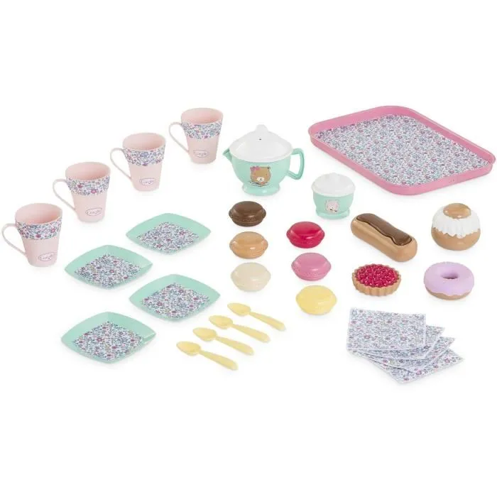 Corolle My Tea and Snack Dinette Accesorios para Bebé con 30 Piezas para Mayores de 18 Meses Corolle My Tea and Snack Dinette Accesorios para Bebé con 30 Piezas para Mayores de 18 Meses
