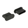 DeLOCK 64014 Cubierta antipolvo para puerto USB Tipo C, 10 unidades, Negro