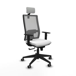 PIQUERAS Y CRESPO Silla de oficina Horna con mecanismo Sincro/Traslack, Blanco y Gris