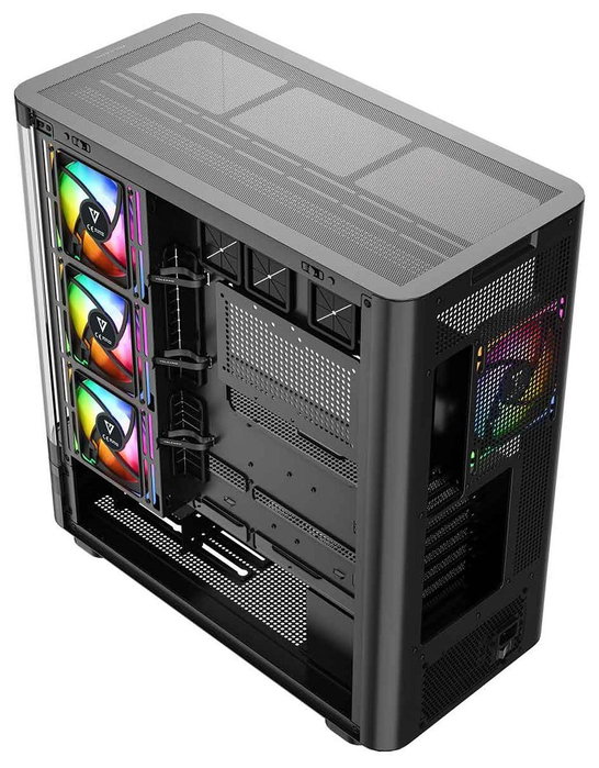 Modecom Volcano AQ200 ARGB Caja para Computadora Midi Tower Negra con Ventiladores ARGB y Panel USB-C