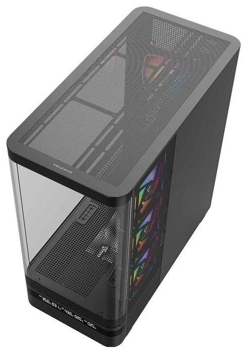 Modecom Volcano AQ200 ARGB Caja para Computadora Midi Tower Negra con Ventiladores ARGB y Panel USB-C