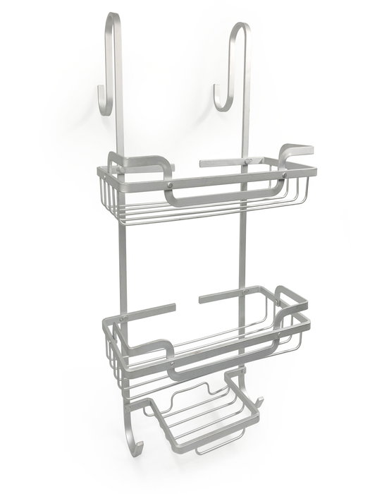 Inde Colgador Baño 3 Bandejas Alluma Puerta Confortime 12,5 cm x 57,5 cm x 28 cm (4 Unidades)