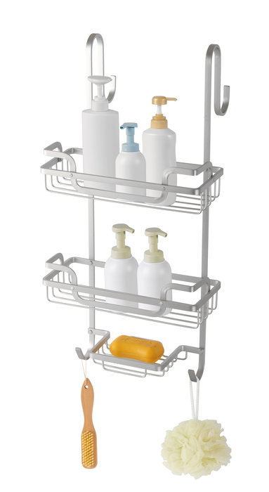 Inde Colgador Baño 3 Bandejas Alluma Puerta Confortime 12,5 cm x 57,5 cm x 28 cm (4 Unidades)