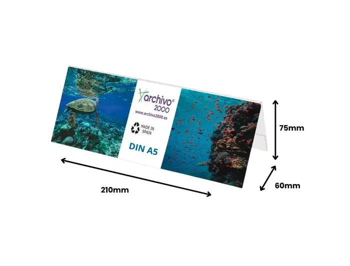 Archivo 2000 Identificador sobremesa flexible A5 60x210x75 mm PETG cristal