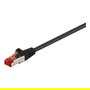 Goobay Cable de Red Cat6 68693, Patch 1m S/FTP (S-STP), RJ-45 Macho a Macho, Negro, 10 Gigabit Ethernet, PoE