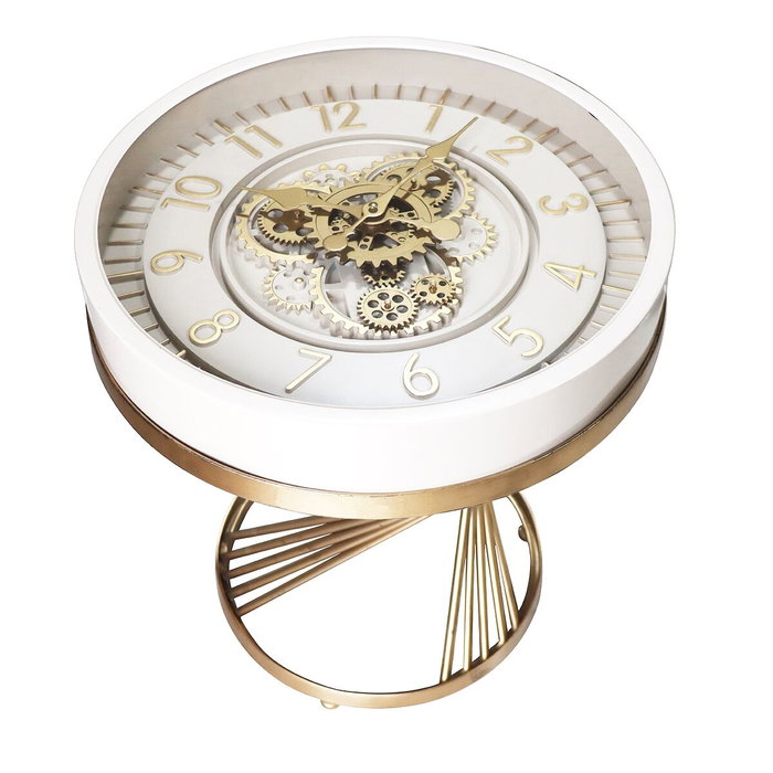 DKD Home Decor Mesita Auxiliar Glam Blanco Dorado Metal Cristal 50 x 50 x 51 cm DKD Home Decor Mesita Auxiliar Glam Blanco Dorado Metal Cristal 50 x 50 x 51 cm