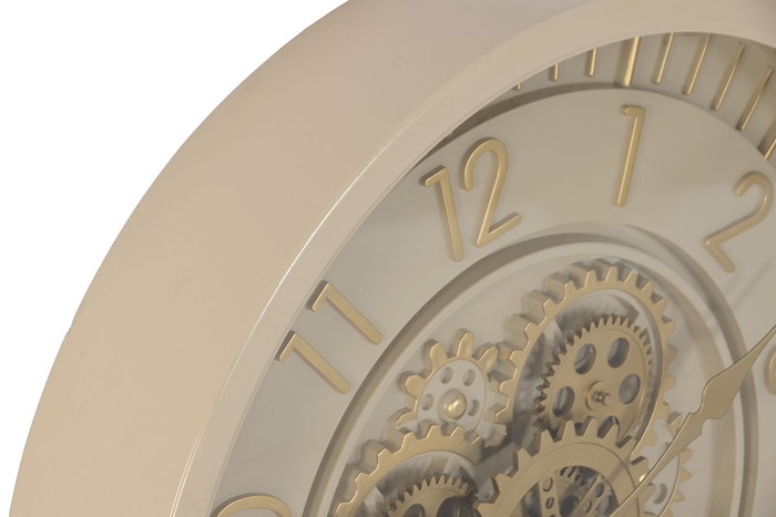 DKD Home Decor Mesita Auxiliar Glam Blanco Dorado Metal Cristal 50 x 50 x 51 cm