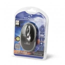 Esperanza Titanum Ratón Óptico RF Inalámbrico 1000 DPI Ambidiestro para Oficina, PC y Portátil - Negro y Gris