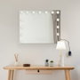 Livoo Espejo de maquillaje DOS207 con 15 LED y 3 modos de luz, 56 x 44 cm