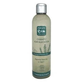 NATURABIO COSMETICS Champu Tratamiento Fortalecedor Ginseng-Romero 250ml Vegano Sin Siliconas Cabello Fragil Fino