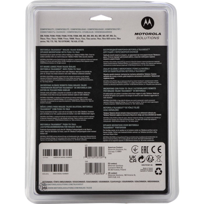 Motorola Micrófono de Altavoz TLKR Black Motorola Micrófono de Altavoz TLKR Black