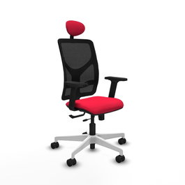 PIQUERAS Y CRESPO Silla de oficina Motilla con mecanismo Sincro/Traslack, Rojo y Negro