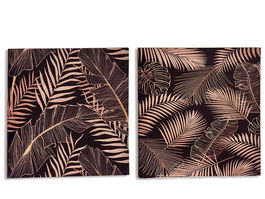 Giftdecor Lienzo 28 x 28 cm Hojas Fondo Negro Surtido (Set de 36)