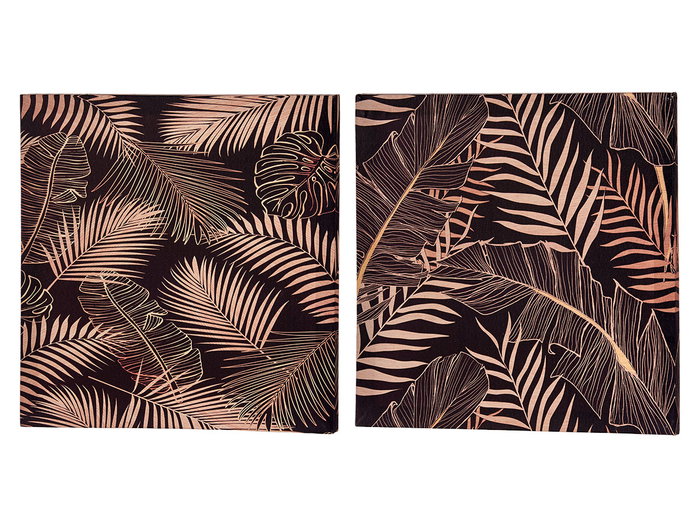 Giftdecor Lienzo 28 x 28 cm Hojas Fondo Negro Surtido (Set de 36)