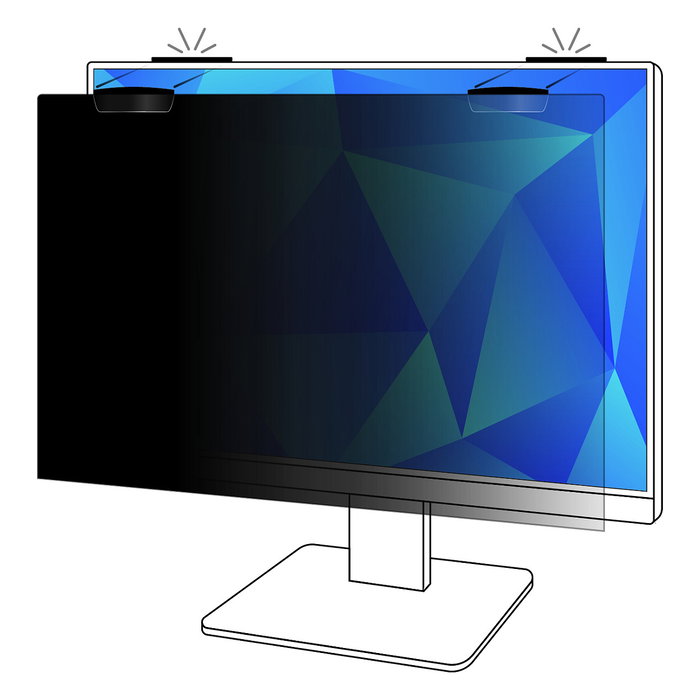 3M PF250W1EM Filtro de Privacidad para Monitor de 25 Pulgadas, Pantalla Completa 16:10 con Montaje Magnético T COMLPYT, para 3 Monitores