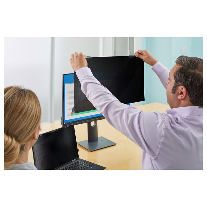 3M PF250W1EM Filtro de Privacidad para Monitor de 25 Pulgadas, Pantalla Completa 16:10 con Montaje Magnético T COMLPYT, para 3 Monitores