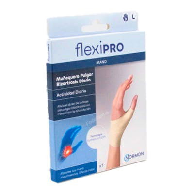 FLEXIPRO Muñequera Pulg Rhiz Diario Derecha Talla L 17-19 Cm Beige