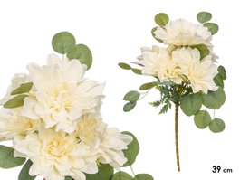 Ibergarden Ramo 5 Flores Abiertas Blancas 39 cm Plástico (Set de 12)