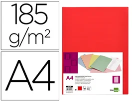 Liderpapel Subcarpeta Din A4 Rojo Intenso 180g/m2