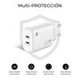 Subblim Cargador de Pared GaN 25 W con Doble Puerto USB-C Blanco