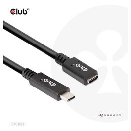 Club 3D Cable USB 3.2 Tipo C de 2 metros, Extensión, 5 Gbps, Negro y Azul