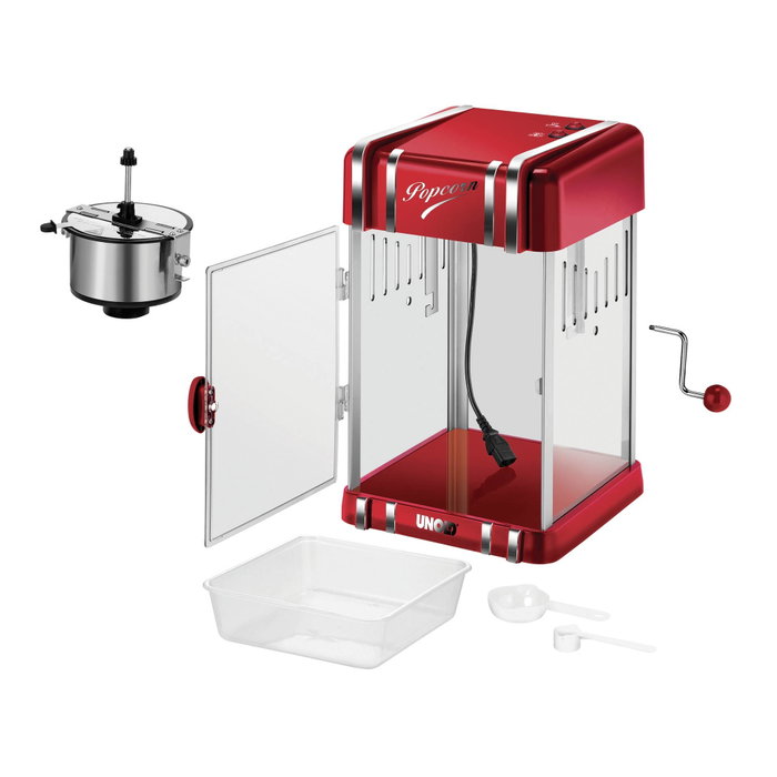 Unold Popcornmaker Retro 48535, Rojo y Plata