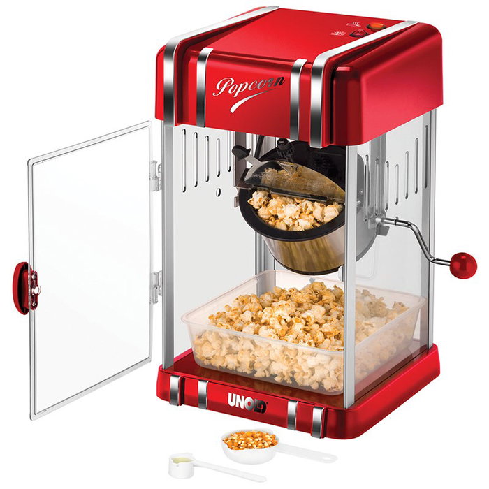 Unold Popcornmaker Retro 48535, Rojo y Plata