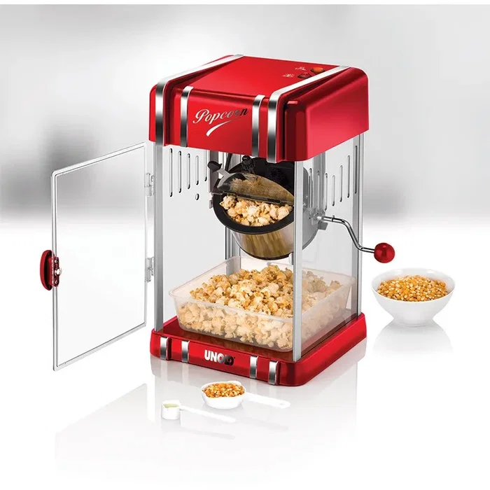 Unold Popcornmaker Retro 48535, Rojo y Plata