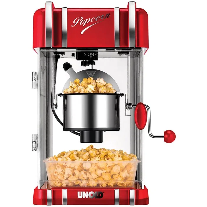 Unold Popcornmaker Retro 48535, Rojo y Plata