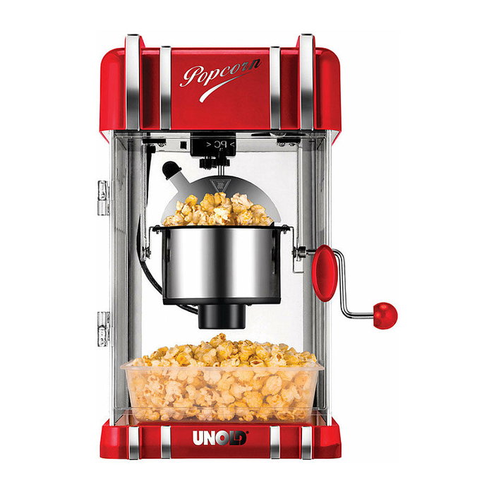 UNOLD 48535 Máquina de Palomitas Retro, Palomitero con Estilo Vintage para Cocina y Hogar