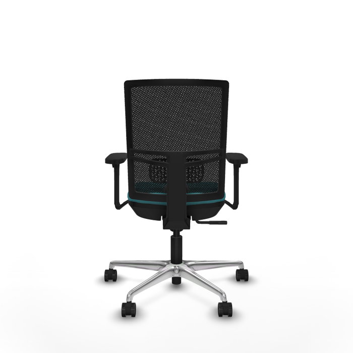 PIQUERAS Y CRESPO Silla de oficina Yunquera con mecanismo Sincro, Turquesa y Negro