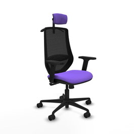 PIQUERAS Y CRESPO Silla de oficina Mardos con mecanismo Sincro, Lila y Negro