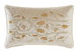 DKD Home Decor Cojín de Poliéster con Bordado de Flores Dorado